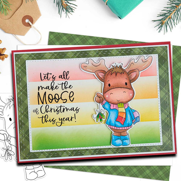 Elvis Wesley Christmas Moose - Limited Edition printable USB collection for card making and crafts, cute printable stamps, clipart printable planner sticker