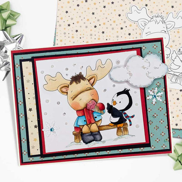 Elvis Wesley Christmas Moose - Limited Edition printable USB collection for card making and crafts, cute printable stamps, clipart printable planner sticker