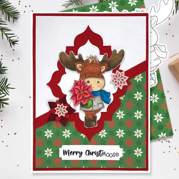 Elvis Wesley Christmas Moose - Limited Edition printable USB collection for card making and crafts, cute printable stamps, clipart printable planner sticker