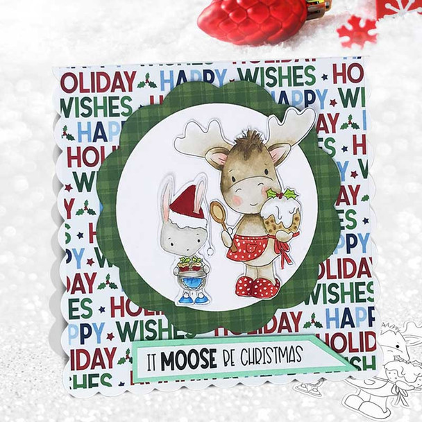 Elvis Wesley Christmas Moose - Limited Edition printable USB collection for card making and crafts, cute printable stamps, clipart printable planner sticker