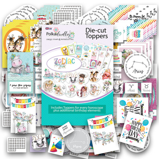 Zodiac Die Cut Topper and paper crafting kit - 24 sheets