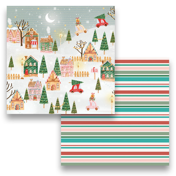 Cozy Christmas Paper Pack – 32 Double-Sided Sheets for Card Making & Scrapbooking.