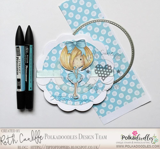 Winnie Sugar Sprinkles Kelly von Sweets Kit and Clowder colouring class Spring printable digital stamp card for crafting and colouring activities.