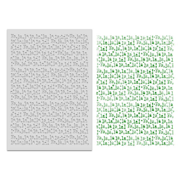Falala text 6 x 8" Emboss-ink Stencil - card making, crafts, scrapbooking.