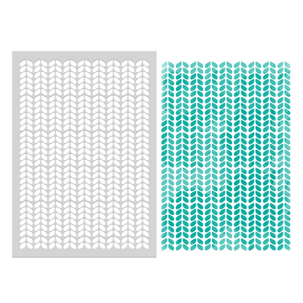 Knit texture A5/6 x 8" Emboss-ink Stencil - card making, crafts, scrapbooking.