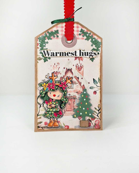 Mabel Gift Christmas holiday precoloured clipart digital stamp - for Card Making, Scrapbooking, Junk Journal, svg, craft stickers & planners.