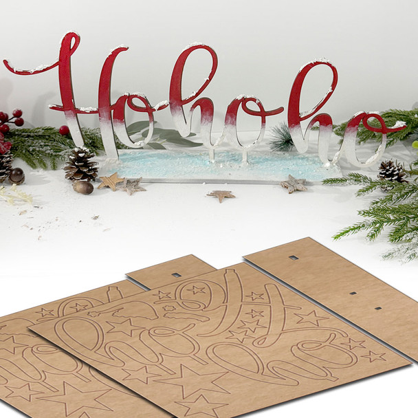 Big Ho Ho Ho Christmas 3D sign plaque MDF Wood Blank Craft Kit – Christmas Holiday Home Décor