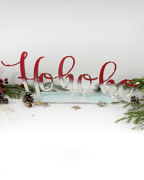 Big Ho Ho Ho Christmas 3D sign plaque MDF Wood Blank Craft Kit – Christmas Holiday Home Décor