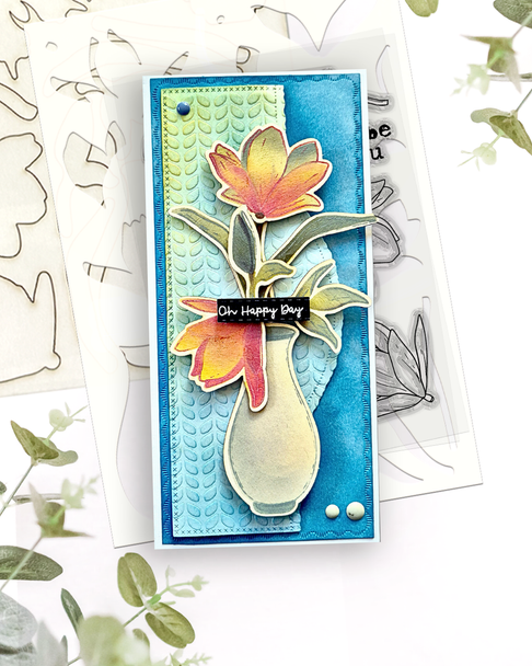 Mixed Flowers mega bundle - clear Stamps, Stencils,  Switchables, Chipboard card making craft bundle