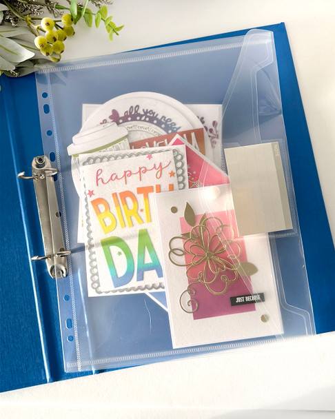 A4 Ring Binder Storage Pockets – 5 Pk - Craft Organisation Wallets for Stamps, Dies, Papers, Stencils