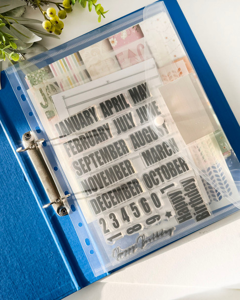 A4 Ring Binder Storage Pockets – 5 Pk - Craft Organisation Wallets for Stamps, Dies, Papers, Stencils