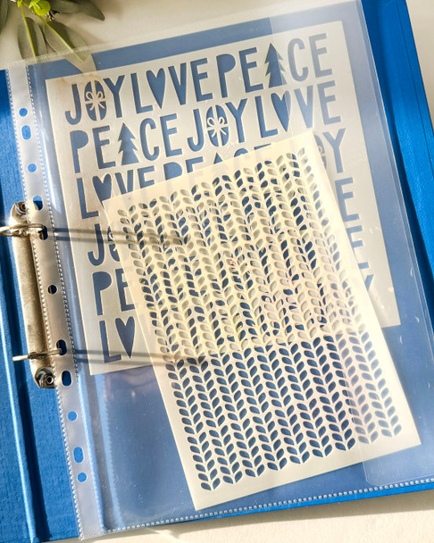 Ring Binder Storage Wallets with flap – 5 Pk - Craft Organisation Wallets for stencils, Stamps, Dies, Papers