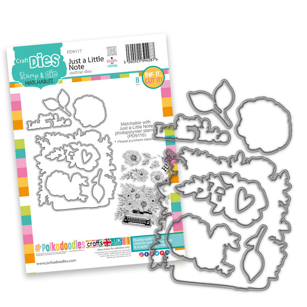 Just a little Note outline dies - craft, card making cutter dies