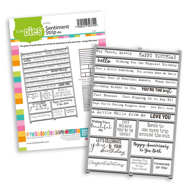 Strip Sentiment A5/6 x 8" Panel Stamp - Photopolymer Stamp Set for Craft, Card Making & Scrapbooking.