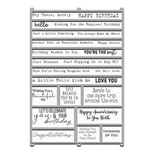Strip Sentiment A5/6 x 8" Panel Stamp - Photopolymer Stamp Set for Craft, Card Making & Scrapbooking.