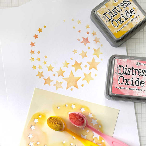 Star Circle Emboss-ink Layering stencil for card making, crafts, scrapbooking