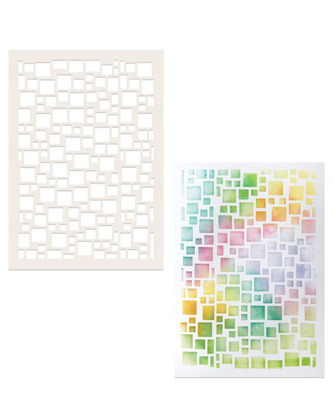 Block it stencil A5/6 x 8" - Card making craft supplies, scrapbooking