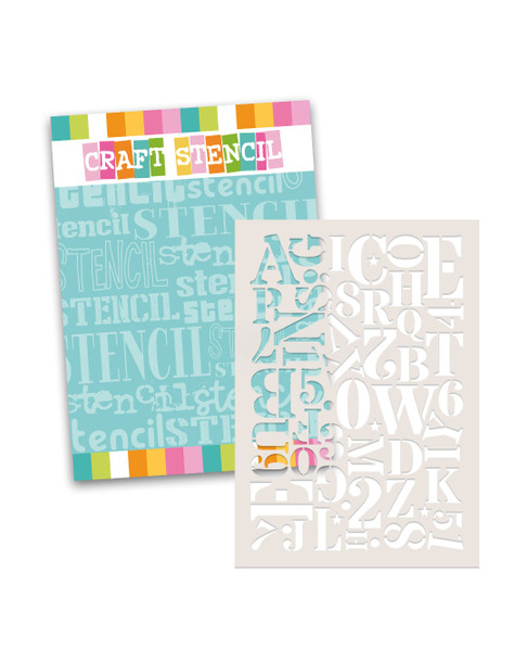 ABC123 Stencil A5/6 x 8" - Card making craft supplies, scrapbooking