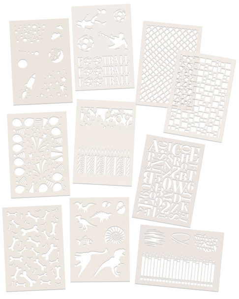 Bumper Stencil bundle x 10 A5 stencils A5/6 x 8" - Card making craft supplies, scrapbooking