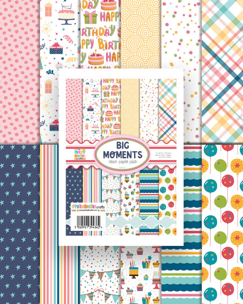 Big Moments paper pack A5/6 x 8" - Card making craft supplies, scrapbooking