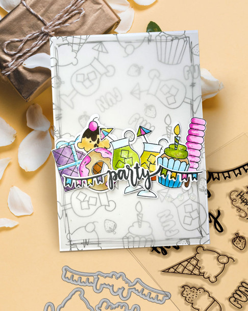 Party Fun outline dies A6/4x6" - Card making, craft supplies, scrapbooking