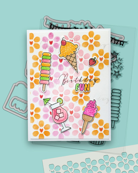 Party Fun Matchables photopolymer stamps A6/4x6" - Card making, craft supplies, scrapbooking
