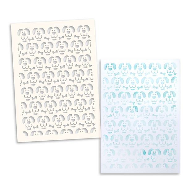 Dog face Stencil A5/6x8" - card making, craft, scrapbooking stencils