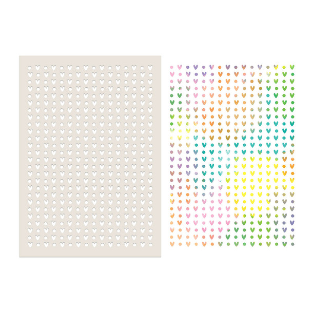 Love Drops Hearts A5/6 x 8" stencil – craft, card making Stencil