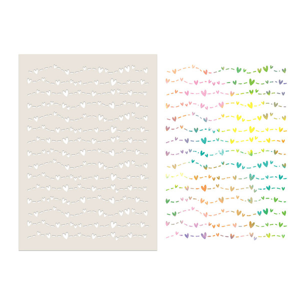 Love Lines A5/6 x 8" stencil – craft, card making Stencil