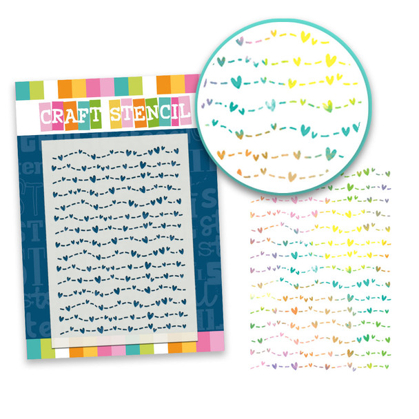 Love Lines A5/6 x 8" stencil – craft, card making Stencil