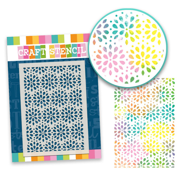 Daisy Drops A5/6 x 8" stencil – craft, card making Stencil