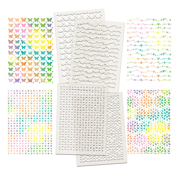 Lovely Drops Craft Stencil Bundle 4 Designs - A5/6 x 8" stencil – craft, card making Stencil
