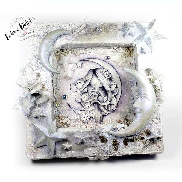 Serenity Fairy Stardust Moon - Digital Crafts, digital Stamp card making printable downloads.
