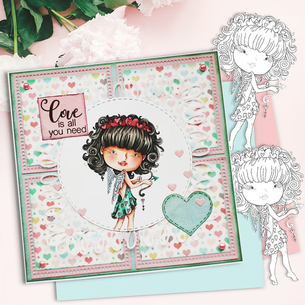 Cupid digital stamp card making, craft scrapbooking, printable sticker download