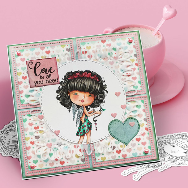 Cupid digital stamp card making, craft scrapbooking, printable sticker download