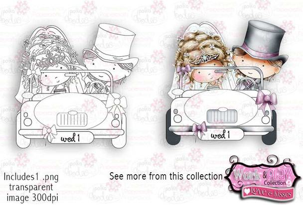 Wedding Car Digital Craft Stamp download