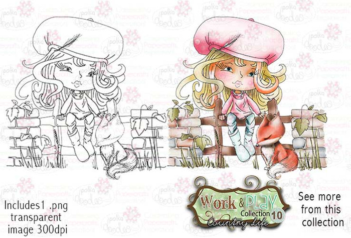 Foxy Friend Digital Stamp - Work & Play 10 Digital Craft Download