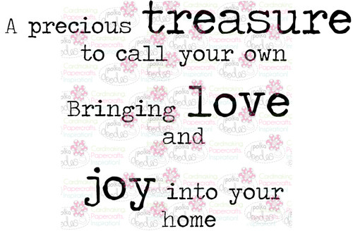 Treasure Love Joy sentiment downloadable digital stamp