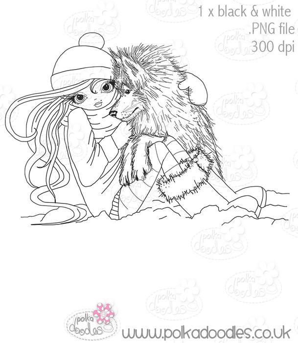 Husky Hugs - Octavia Frosted Winter - Digital STAMP CRAFT Download
