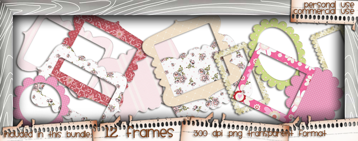 Love/Romance Love & Kisses Frames bundle - download printable digital stamp