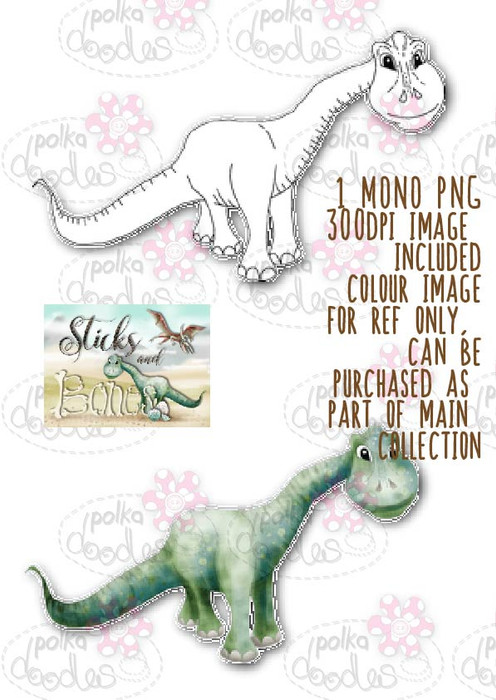 Sticks & Bones - Brontosaurus Dinosaur - Digital Stamp CRAFT Download