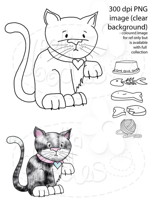 Cute Kitty Cat Digital Stamp
