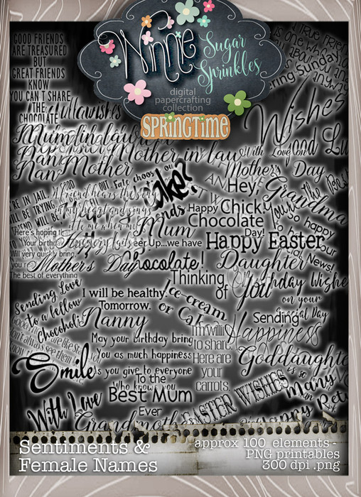 Winnie Sugar Sprinkles Sentiment/Quotes Bundle - Printable Crafting Digital Stamp Craft Scrapbooking Download