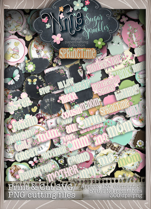 Winnie Sugar Sprinkles Print & Cut SVG/PNG files Bundle - Printable Crafting Digital Stamp Craft Scrapbooking Download