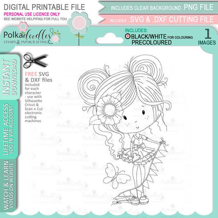 Love You Banner - Winnie Sugar Sprinkles Spring - Cute Printable Digital Stamp Card making Craft Download