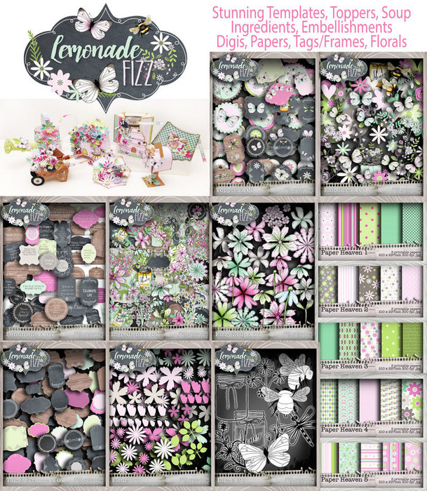Lemonade Fizz Printables Download Craft & Scrapbooking Collection inc project templates