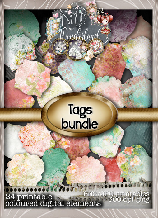 Winnie Wonderland Tags - Printable Digital download