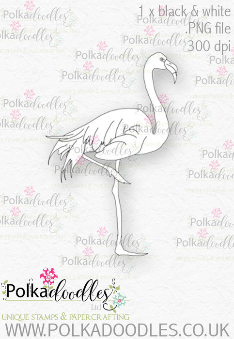 Winnie Wonderland Flamingo - Printable Digital stamp download