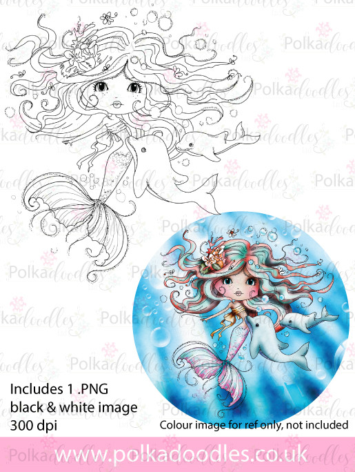 Meribelle mermaid Friends - digital craft stamp download