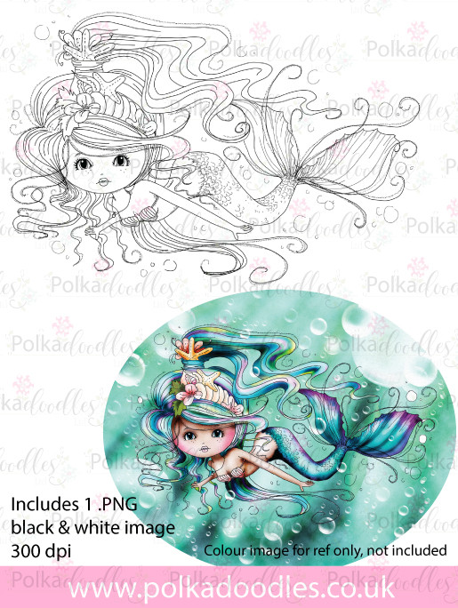 Meribelle Swimming around - digital craft stamp download